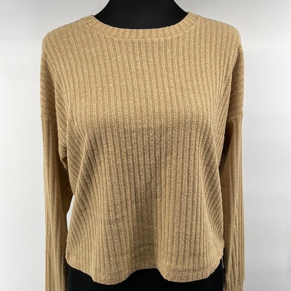 Aritzia Tan Ribbed Knit Top - Picture 9 of 9